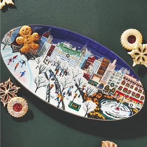 Anthropologie Holiday in the City Platter - NYC - Christmas cookie plate - NEW